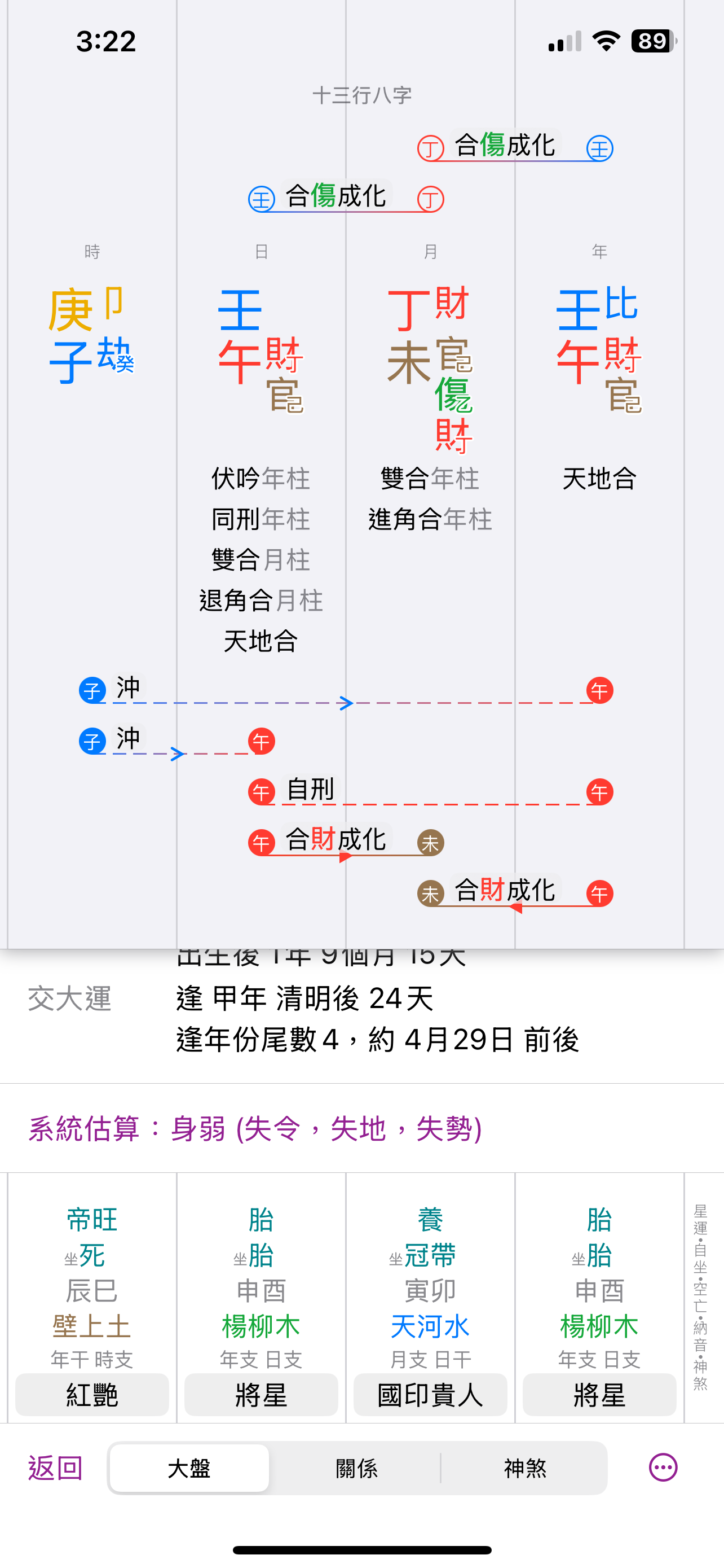 十三行八字 - 智能分析「刑沖會合」 screenshot 3